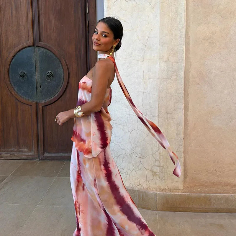 Floral Print Strapless Tiered Chiffon Maxi Dress Sleeveless Asymmetric Layered  2026 Summer Elegant Women Vacation Party Vestido